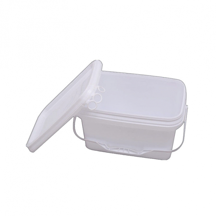 10L white rectangle plastic buckets with lid