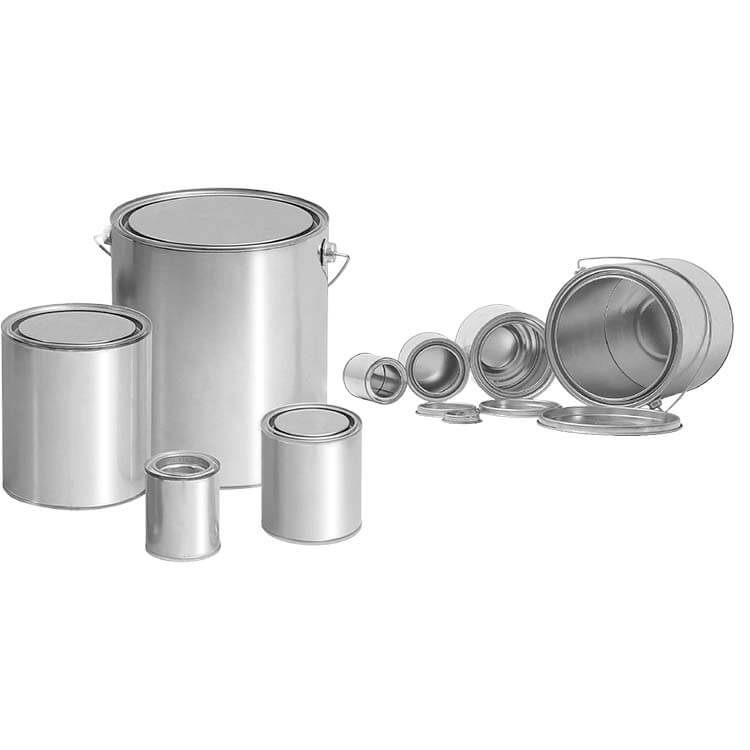 Tinplate Empty Paint Cans With Lever Lid. Two Sizes in Stock