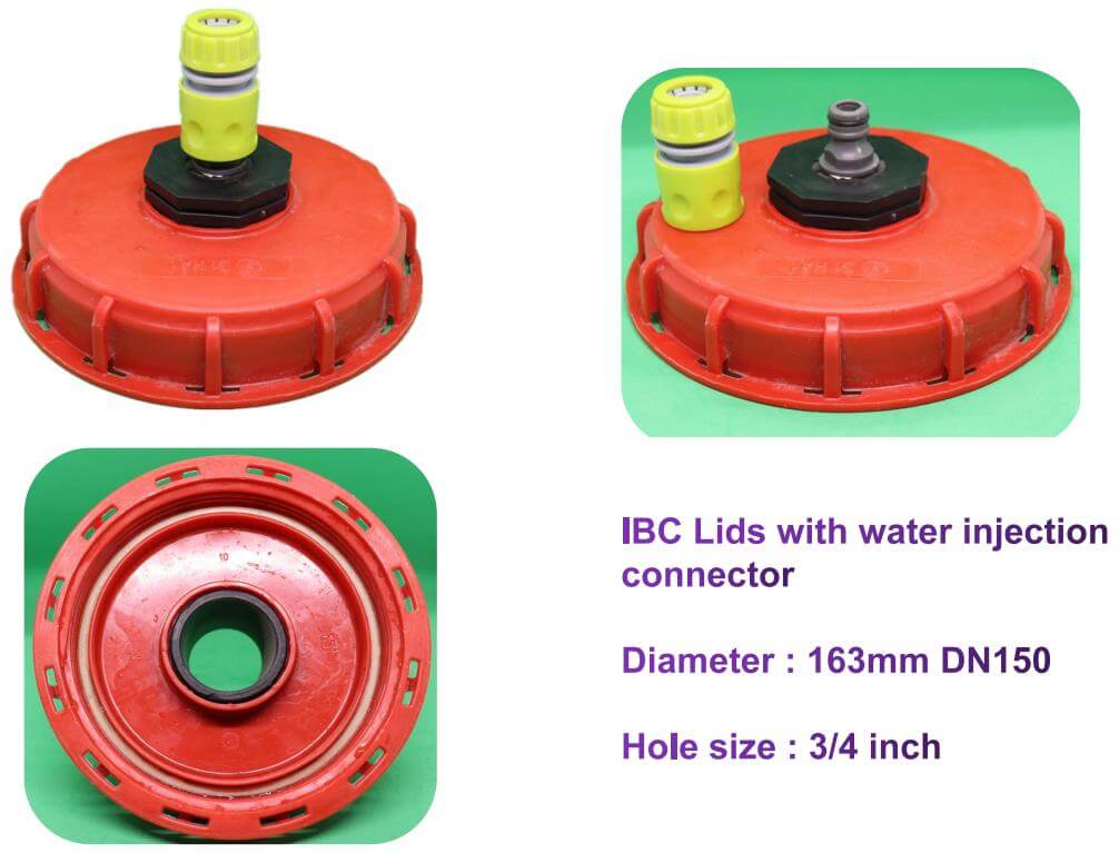Red Plastic IBC Tank Lid with Excellent Sealing and Ventilation  Property,IBC Tank Fitting Cover Lid Cap Adaptor with Vent Hole for  Chemical, Food